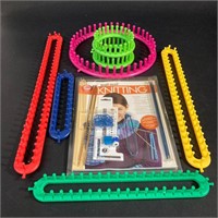 Lot Plastic Knitting Looms and Learn to Knit Set