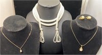 4pc Belt, necklaces, earrings