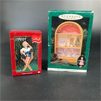 Pair Vintage Christmas Ornaments Hallmark Marilyn