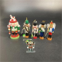 Lot 6 Nutcrackers Ornaments Stained Glass