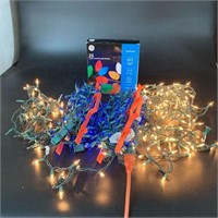 Lot Working Christmas Lights Blue Clear