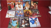 11 Issues of 1977 Playboy Magazines