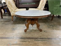 OVAL MARBLE TOP TABLE