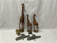 3 GIRAFFES  ELEPHANT SEWING MACHINE AND DOGS