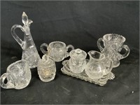 8 PIECE GLASS SERVING PIECES