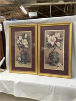 2 DOUBLE MATTED FLORAL PRINTS