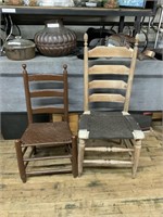 2 WOVEN BOTTOM CHAIRS