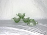 4 VASELINE GLASS TEA CUPS