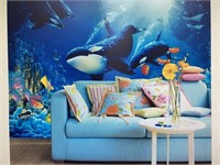 (NEW) Whale Wall Mural 8 Panel (144"x100") Delig