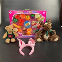 Lot Play Toy Food Bunny Ears 2 Stuffed Animals
