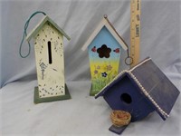 3 Decorative Bird Houses