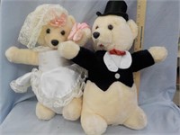 Pair of Roni Toy, 14" Wedding Bears Stain