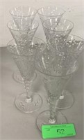 7 ETCHED GLASSES