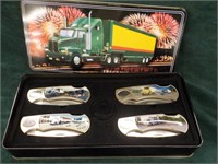 Trucking For America Knife Set In Tin Box, USA