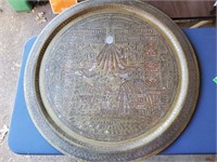 Large Round Brass Egyptian Platter