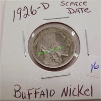 1926-D scarce date Buffalo nickel. Nice shape