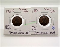1911-D and 1912-D scare dates early wheat cents
