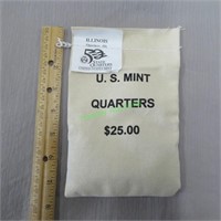 U.S. Mint Quarters -Illinois -$25.00 sealed bag