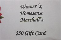 $50 Gift card- Winner's, Homesense, Marshall's