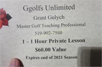 Ggolfs Unlimited 1 hour private lesson