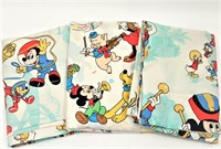 2 Vintage Walt Disney Twin Flat Sheets