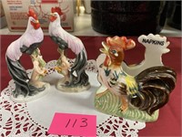 PR. OF LEFTON ROOSTERS & CERAMIC ROOSTER