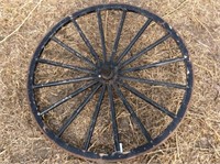 Black Wooden Wagon/Buggy Wheel w/bearings, 42 1/2"