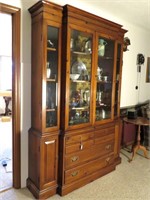 Solid Pine Hutch with Crown Moulding has 4 Doors