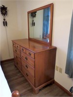 Dresser with Mirror - possibly Cherry - Measures