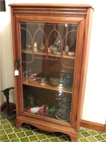Curio Cabinet with Glass Door - Measures Approx.