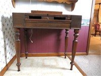 Antique Wooden Desk has 4 Drawers and the Top
