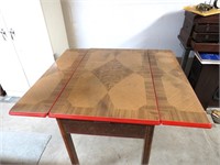 Table with Wood Base & Frame and Metal Top with a
