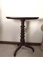 Wooden Pedestal Table with a Top that Tilts -