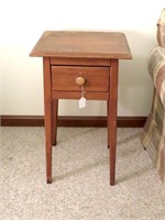Solid Maple Side Table with Drawer - Marked O.C.