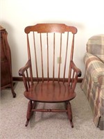 Wooden Rocking Chair with Curved Spindles -