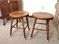 (2) Wooden Stools - Measures Approx. 18T and