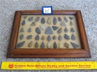 Native American Indian Artifacts in a Wood Frame
