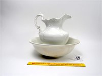 Pitcher with Wash Basin - the Basin has a Crack