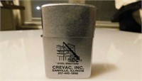 Zippo advertising lighter: Crevac Inc. Danville IL