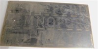 Antique brass plate lettering guide from the