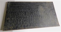 Antique brass plate lettering guide from H&M Co.,