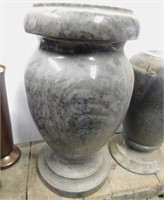 Large granite headstone flower vase urn, 14" tall