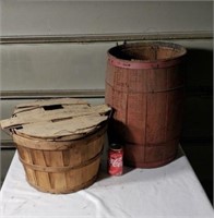 Barrel and Apple Bushel Basket