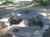 Concrete Picnic Table with 3 Benches 29"x41" W/