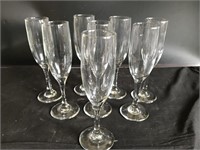 Set of 8 Fluted Champagne Glasses