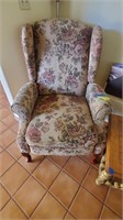 Floral Fabric Queen Ann Style Chair