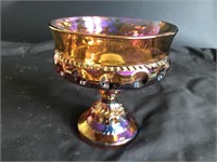 Carnival Glass King Thumprint Goblet