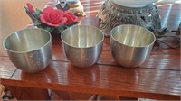 3pc Pewter Cups