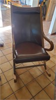 Vintage Leather Rocking Chair