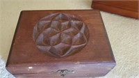 Vintage Wood Box W/ Flower Design